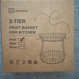 Amazon Black 2-Tier Kitchen Fruit Basket